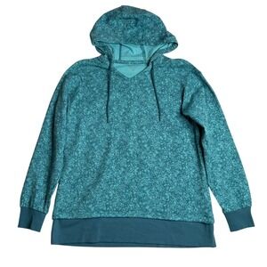 Athleta Sundown Alliance‎ Hoodie Printed Pullover Teal Green Womens XS
